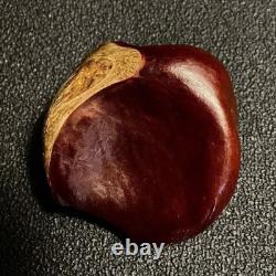 Marron sculpté portait de femme de profil travail d'art populaire XIXème