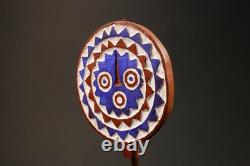 Masque solaire africain Bwa objet de collection d'art populaire en bois