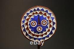 Masque solaire africain Bwa objet de collection d'art populaire en bois