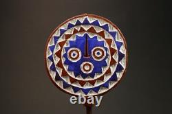 Masque solaire africain Bwa objet de collection d'art populaire en bois