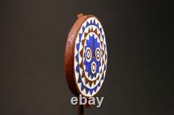 Masque solaire africain Bwa objet de collection d'art populaire en bois