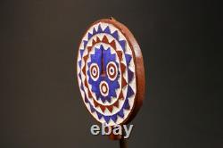 Masque solaire africain Bwa objet de collection d'art populaire en bois