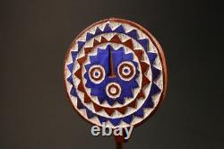 Masque solaire africain Bwa objet de collection d'art populaire en bois