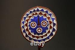 Masque solaire africain Bwa objet de collection d'art populaire en bois