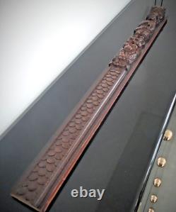 Montants en bois sculptés-Reliefs motifs campagnards en Hêtre sculptés-Estaminet