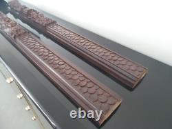 Montants en bois sculptés-Reliefs motifs campagnards en Hêtre sculptés-Estaminet