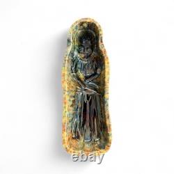 Moule Ancien Alsacien Rare Poupon Terre Cuite Vernissée Mouchetée 35,5 Cm