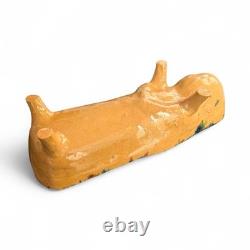 Moule Ancien Alsacien Rare Poupon Terre Cuite Vernissée Mouchetée 35,5 Cm