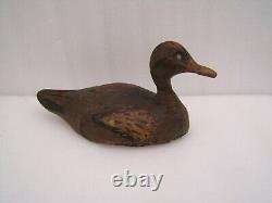 N2 Ancien leurre canard appelant de chasse en bois sculpté peint art populaire
