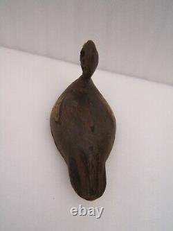 N2 Ancien leurre canard appelant de chasse en bois sculpté peint art populaire