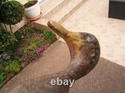 N2 Ancien leurre canard appelant de chasse en bois sculpté peint art populaire