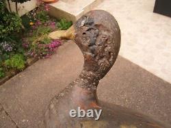 N2 Ancien leurre canard appelant de chasse en bois sculpté peint art populaire