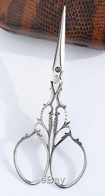 NOGENT rare ciseaux ancien broderie scissors antique Nécessaire couture à broder