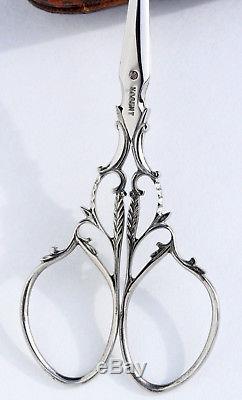 NOGENT rare ciseaux ancien broderie scissors antique Nécessaire couture à broder
