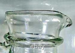 NORMANDIE ANCIEN BROC de TOILETTE CRUCHE à PIED CLOCHE en VERRE SOUFFLÉ XVIIIème