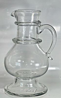 NORMANDIE ANCIEN BROC de TOILETTE CRUCHE à PIED CLOCHE en VERRE SOUFFLÉ XVIIIème