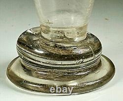 NORMANDIE ANCIEN PETIT GOBELET à ALCOOL en VERRE SOUFFLÉ GRAVÉ ROSÉ XVIIIème