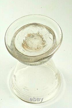 NORMANDIE ANCIEN PETIT GOBELET à ALCOOL en VERRE SOUFFLÉ GRAVÉ ROSÉ XVIIIème