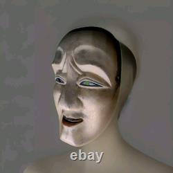 Noh Masque Théâtre antique Période 1930 /1940 En Bois Sculpté Et Laqué