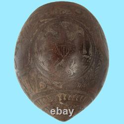 Noix coco coconuts sculptée art populaire Un Recuerdo Rivas Nic C. A