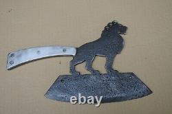 OUTIL ANCIEN COUPERET HACHOIR ZOOMORPHE OLD BUTCHER KNIFE fox AXE TOOL