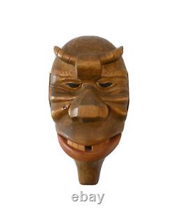 Objet D'art Populaire/masque Bois Sculpte/art Deco/satyre/pan/africaniste
