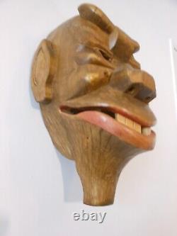 Objet D'art Populaire/masque Bois Sculpte/art Deco/satyre/pan/africaniste