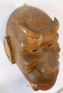 Objet D'art Populaire/masque Bois Sculpte/art Deco/satyre/pan/africaniste