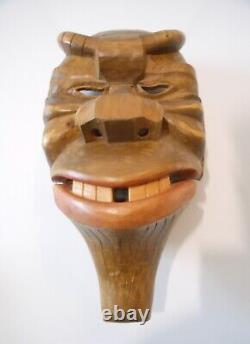 Objet D'art Populaire/masque Bois Sculpte/art Deco/satyre/pan/africaniste