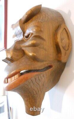 Objet D'art Populaire/masque Bois Sculpte/art Deco/satyre/pan/africaniste