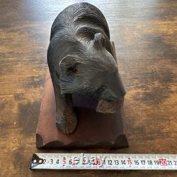 Objet de sculpture d'ours en bois sculpté Hokkaido figurines d'art populaire