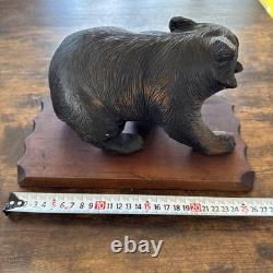 Objet de sculpture d'ours en bois sculpté Hokkaido figurines d'art populaire