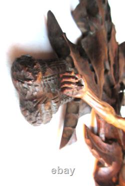 Objet religieux, Christ sur une croix de houx, Art Populaire début XIXème