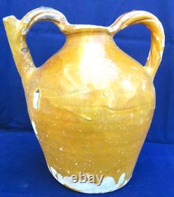 Orjol, Jarre À Eau, Terre Cuite Vernissée Languedoc, Anses Torsadées, Albi