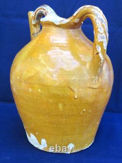 Orjol, Jarre À Eau, Terre Cuite Vernissée Languedoc, Anses Torsadées, Albi