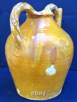 Orjol, Jarre À Eau, Terre Cuite Vernissée Languedoc, Anses Torsadées, Albi