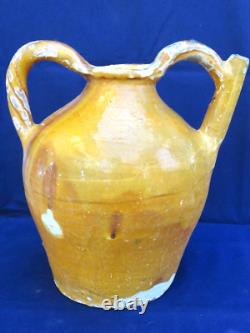 Orjol, Jarre À Eau, Terre Cuite Vernissée Languedoc, Anses Torsadées, Albi