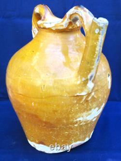 Orjol, Jarre À Eau, Terre Cuite Vernissée Languedoc, Anses Torsadées, Albi