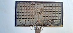 Outil Ancien GAUFRIER FER OU MOULE A HOSTIES OUBLIES MARIAGE 1836