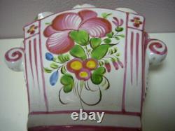 PAIRE DE TULIPIERS EN FAIENCE DES ISLETTES XIXème DECOR OEILLET