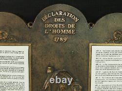 PLAQUE BRONZE n°6 DÉCLARATION DES DROITS DE L'HOMME 1789 SUR 2 PLAQUES ÉMAIL