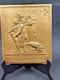 Plaque Xix&eacute;me Satirique Bronze Dor&eacute; Caricature Napoleon Iii D&eacute;chu 26x22cm 1,3kg