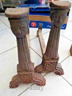 Paire De Chenets Gothique Anthropomorphes Haute époque XV em Siècle