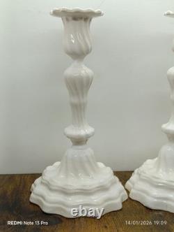 Paire de 2 Superbes Anciens Bougeoirs en Faïence Céramique Jean Roger