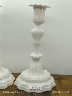 Paire de 2 Superbes Anciens Bougeoirs en Faïence Céramique Jean Roger