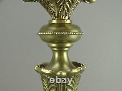 Paire pique-cierge chandelier Néo Renaissance bronze diables ailés candlesticks