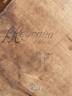 Panier en Bois Sculpté Art Populaire Abriès Queyras Hautes Alpes France 30 cm