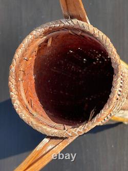Panier tréssé Japon caquois pour flèches tribal objet de curiosité artisanat