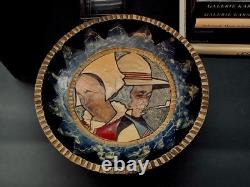 Paul Fouillen 1920 Très Belle Coupe en Bois Pyrogravé. Parfait état