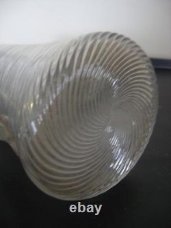 Petit pichet couvert à miel en verre soufflé torsadé 19ème verre spiralé